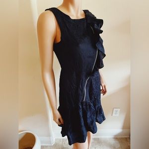 Marc Jacobs little black Zip Ruffle Cocktail dress